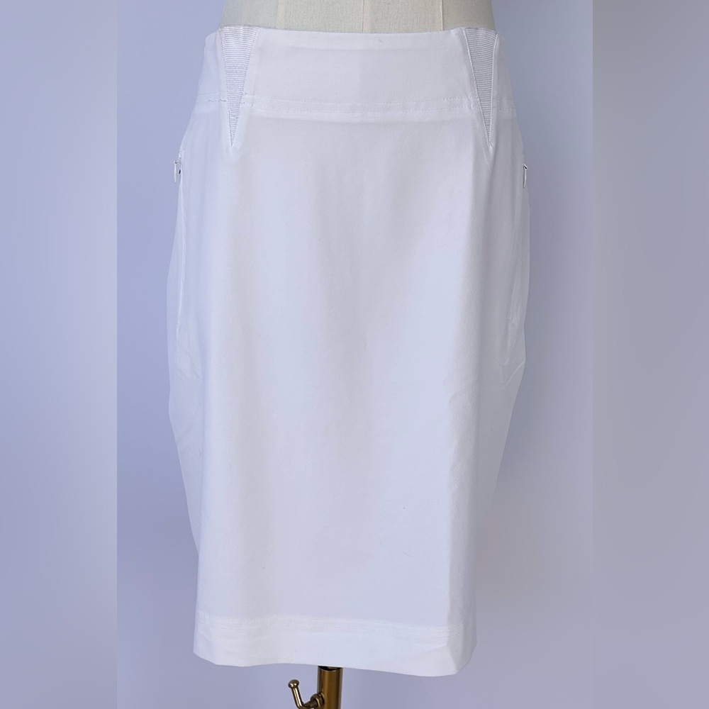 Birdee Sport Golf Skirt A-Line Stretch Zip‎ Pockets White Size 4